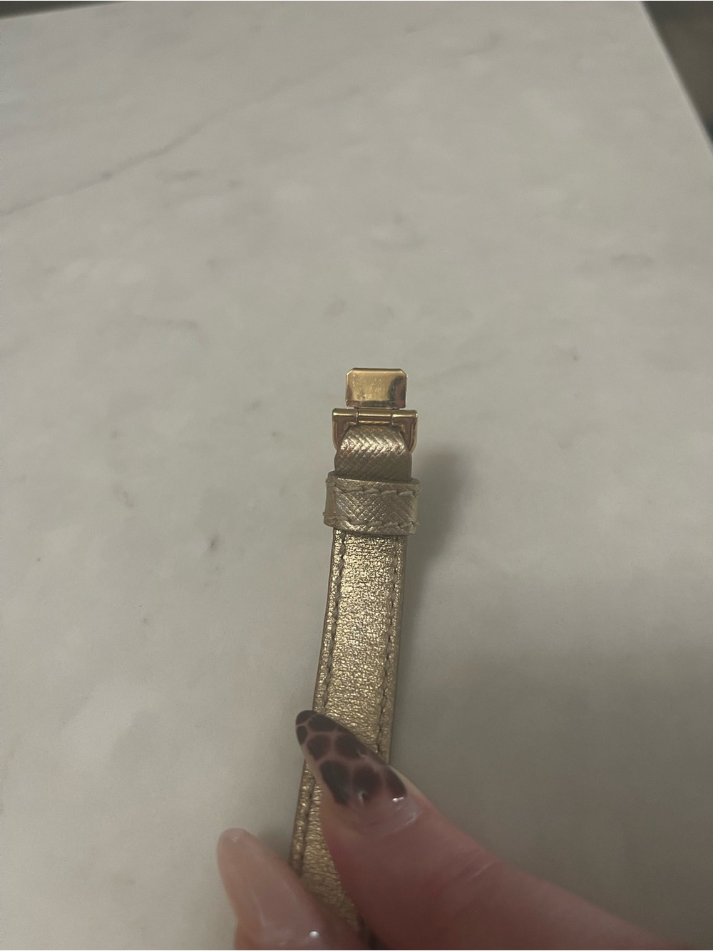 Prada Gold Plate and Beige Leather Bracelet - Picture 12 of 12
